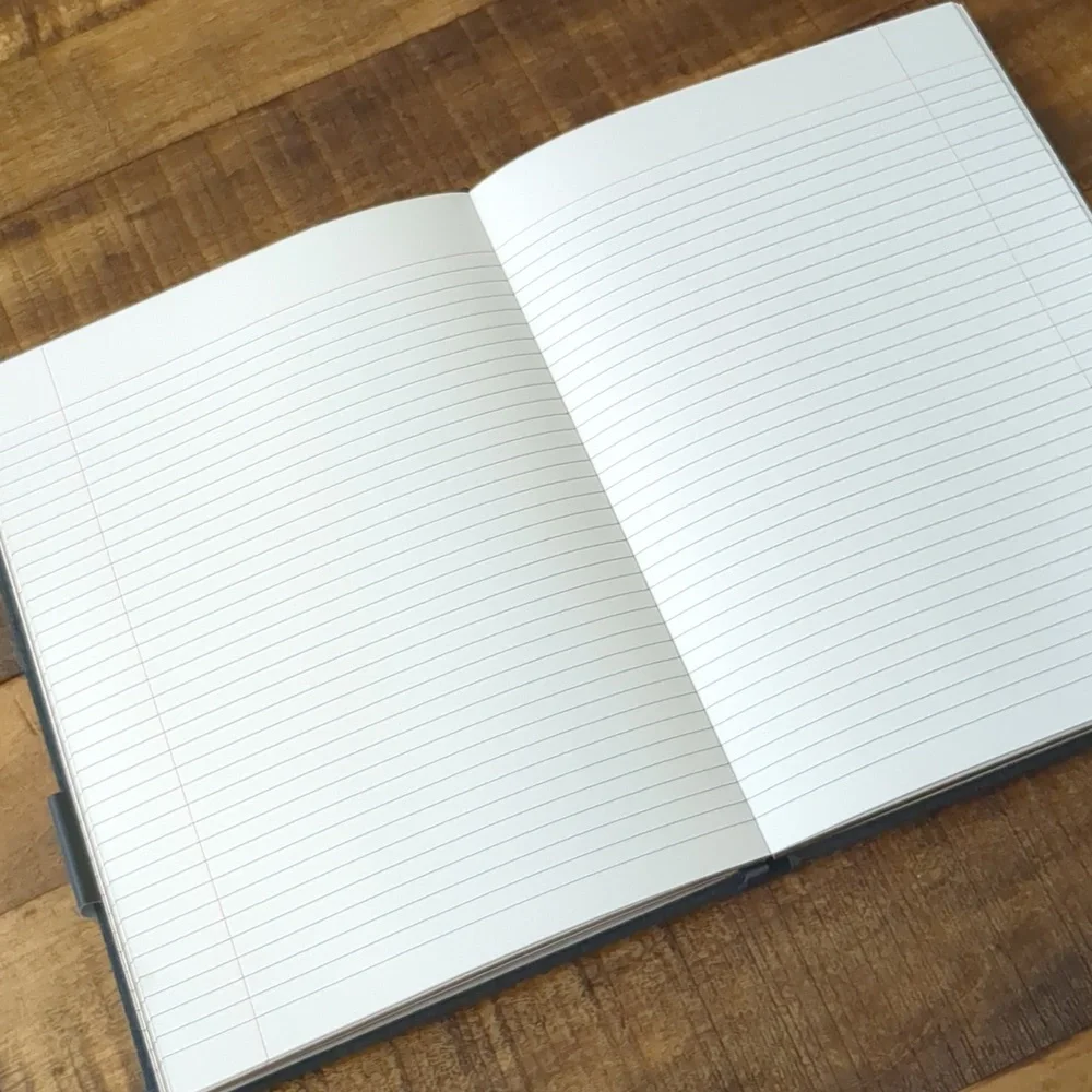 Gorgeous Black / Dark Gray Linen Wrapped Notebook Journal
